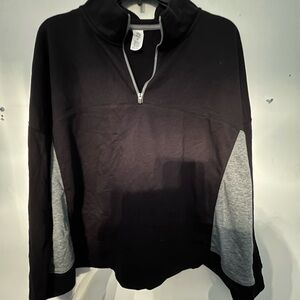 Xersion Women Black and Gray Zip Up Sweatshirt